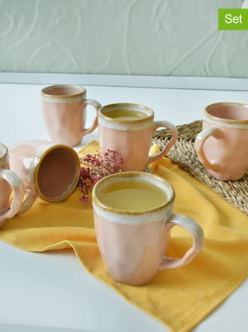 Hermia 6-delige set: mokken lichtroze - 370 ml