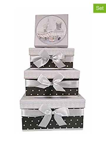 Anticline 4-delige set: geschenkdozen zwart/wit
