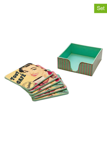 Anticline 7-delige set: onderzetters meerkleurig - (L)9,8 x (B)11 cm