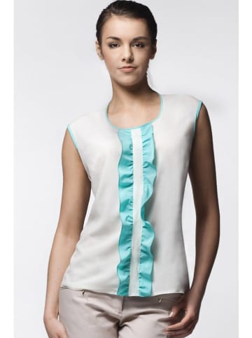 Awama Top wit/turquoise