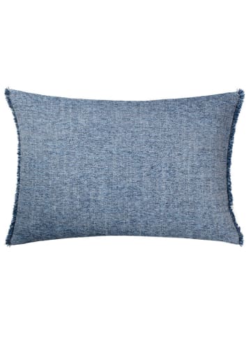 Tom Tailor home Kissenhülle "Structured Fringes" in Dunkelblau
