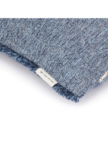 Tom Tailor home Kissenhülle "Structured Fringes" in Dunkelblau