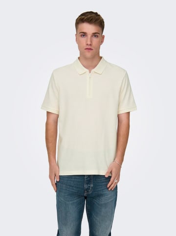 ONLY & SONS Poloshirt in Creme