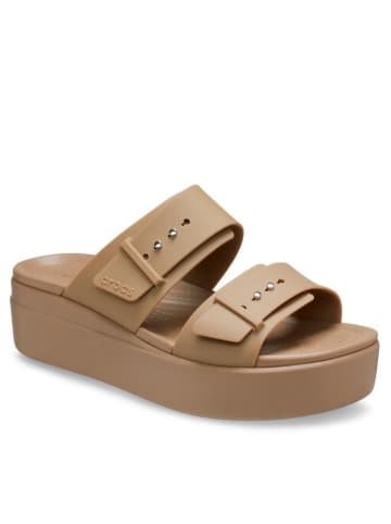 Crocs Slippers "Brooklyn Buckle Low Wedge" kaki