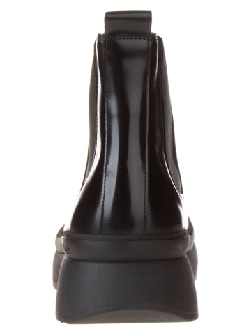 Calvin Klein Leder-Chelsea-Boots in Schwarz