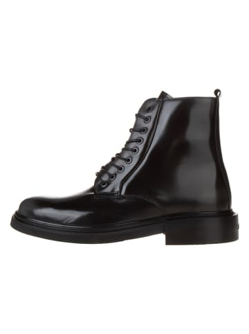 Calvin Klein Leder-Boots in Schwarz