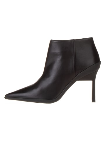 Calvin Klein Leder-Stiefeletten in Schwarz
