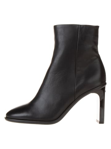 Calvin Klein Leder-Stiefeletten in Schwarz