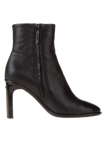 Calvin Klein Leder-Stiefeletten in Schwarz