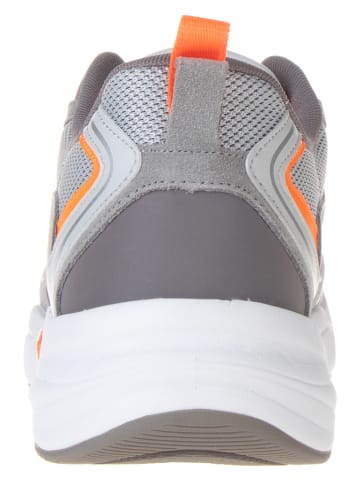 Calvin Klein Leder-Sneakers in Grau/ Orange