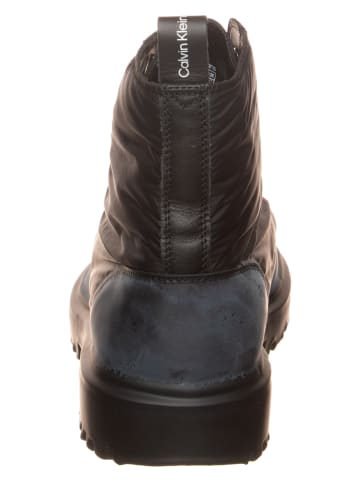 Calvin Klein Leder-Boots in Schwarz