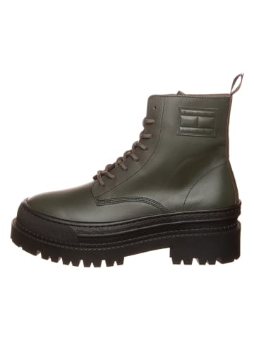 Tommy Hilfiger Shoes Leder-Boots in Khaki