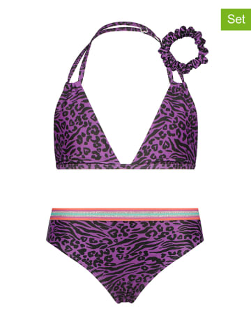 Vingino 3tlg. Bikini-Set "Zabrina" in Lila/ Schwarz