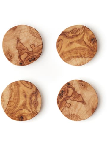Sauter 4-delige set: onderzetters naturel - Ø 9 cm