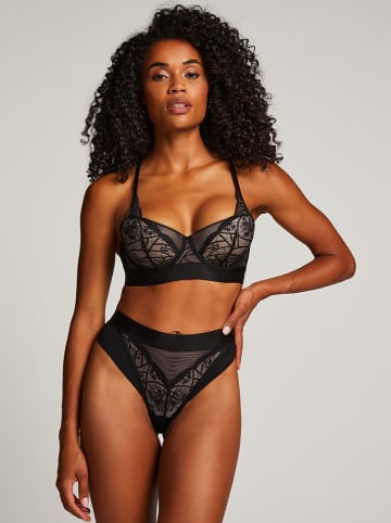 Hunkemöller Stringi high waist "Luna" w kolorze czarnym