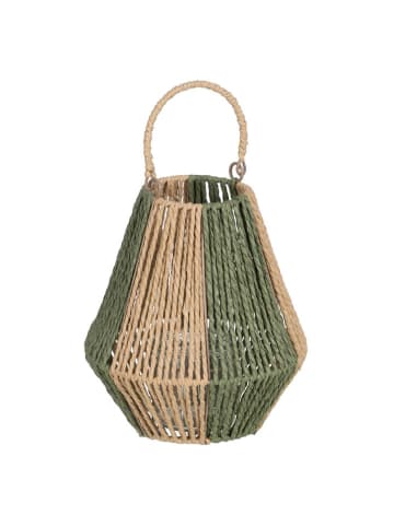 Madre Selva Windlicht beige/groen - (H)28 x Ø 21 cm