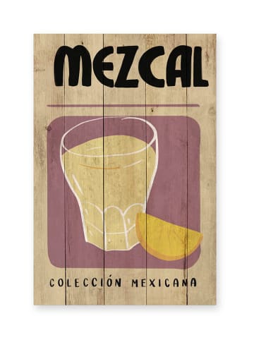 Madre Selva Holzdruck "Mezcal" in Bunt - (L)60 x (B)40 cm