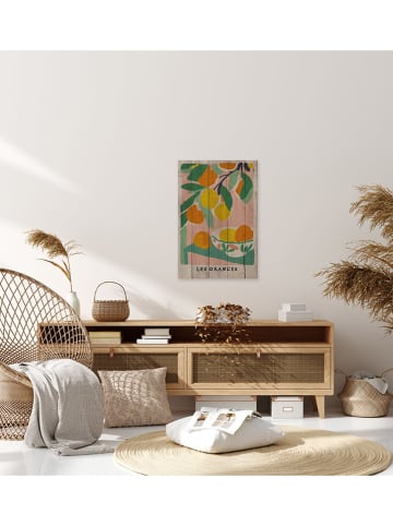 Madre Selva Holzdruck "Oranges" in Bunt - (L)60 x (B)40 cm