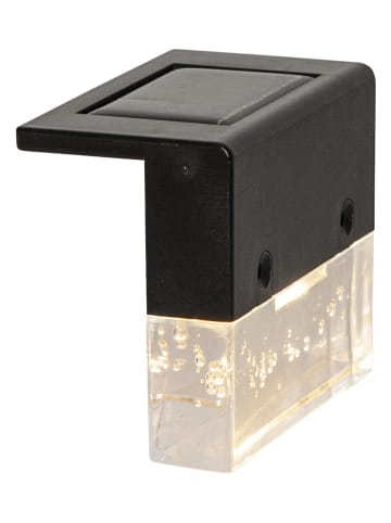 STAR Trading 4-delige set: ledsolarwandlampen "Bubbly Fence" zwart - (B)6,5 x (H)8 cm