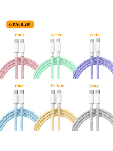 SWEET ACCESS Kable USB-C (6 szt.) w różnych kolorach