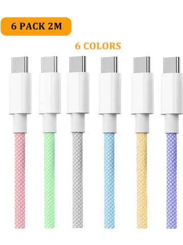 SWEET ACCESS Kable USB-C (6 szt.) w różnych kolorach