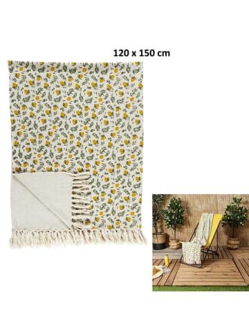 Garden Spirit Plaid crème/geel/groen - (L)150 x (B)120 cm