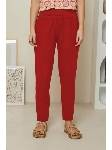 Rodier Lin Linnen broek rood