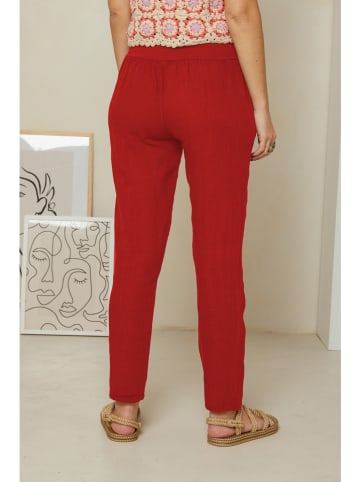 Rodier Lin Linnen broek rood