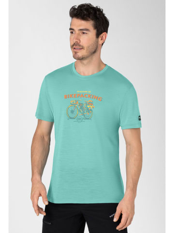 super.natural Shirt "Bikepacking" turquoise