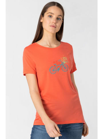 super.natural Koszulka "Lovely Bike" w kolorze pomarańczowym