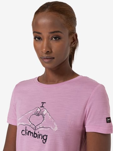 super.natural Shirt "I love climbing" in Rosa