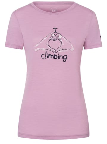 super.natural Shirt "I love climbing" in Rosa
