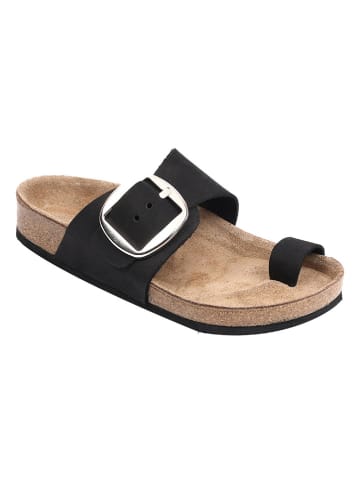 Ballerin's Leren teenslippers "Afrodisias" zwart