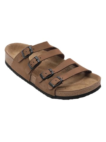 Ballerin's Leren slippers "Aizonai" lichtbruin