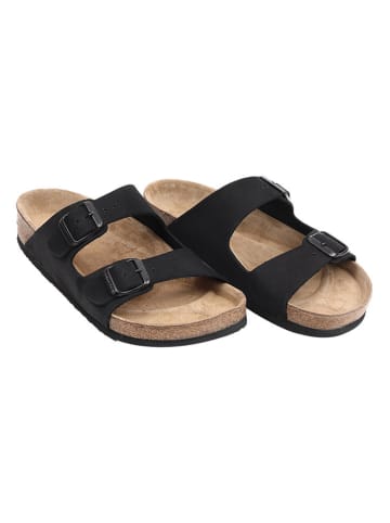 Ballerin's Leren slippers "Alanya" zwart