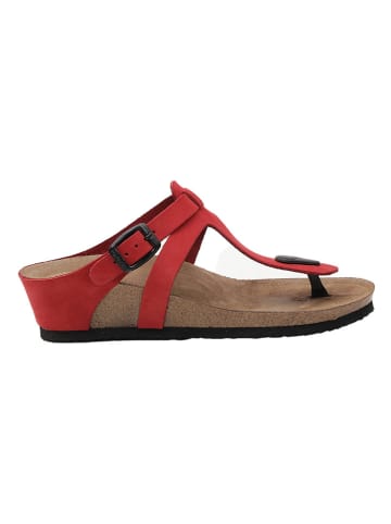 Ballerin's Leren teenslippers "Alinda" rood