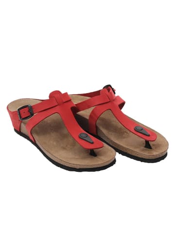Ballerin's Leren teenslippers "Alinda" rood