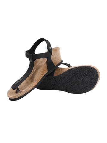 Ballerin's Leren teenslippers "Amorium" zwart