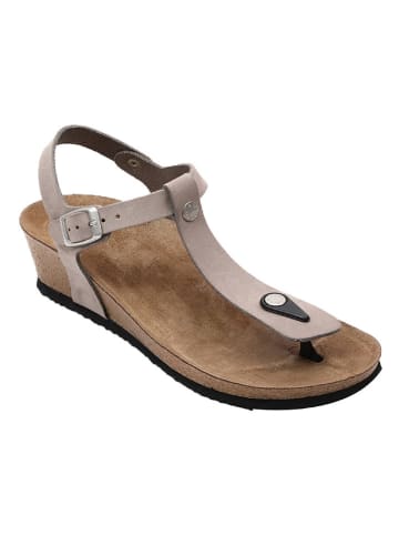 Ballerin's Leren teenslippers "Amorium" lichtgrijs