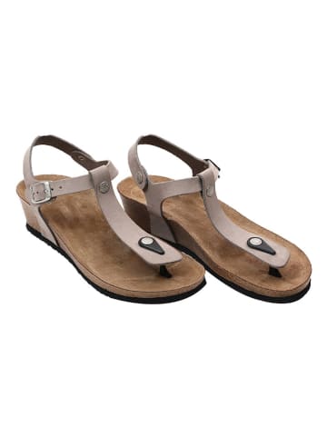 Ballerin's Leren teenslippers "Amorium" lichtgrijs