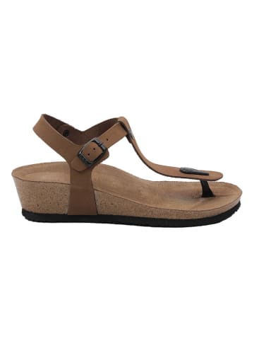 Ballerin's Leren teenslippers "Amorium" lichtbruin