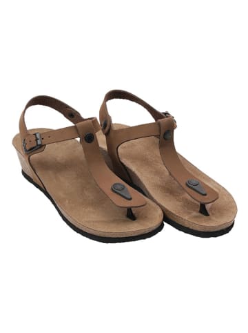 Ballerin's Leren teenslippers "Amorium" lichtbruin
