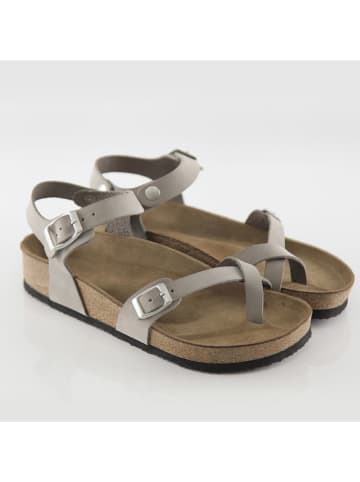 Ballerin's Leren teenslippers "Ephesus" lichtgrijs