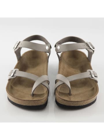 Ballerin's Leren teenslippers "Ephesus" lichtgrijs