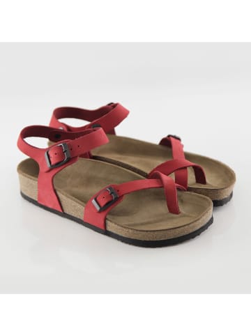Ballerin's Leren teenslippers "Ephesus" rood