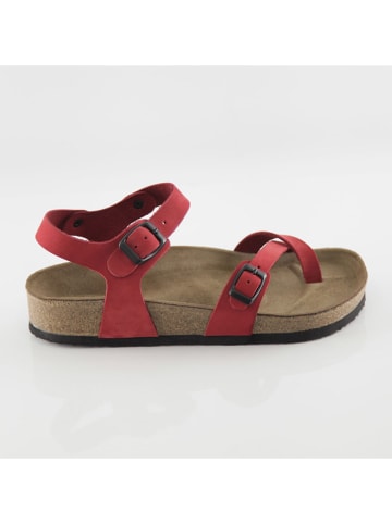 Ballerin's Leren teenslippers "Ephesus" rood