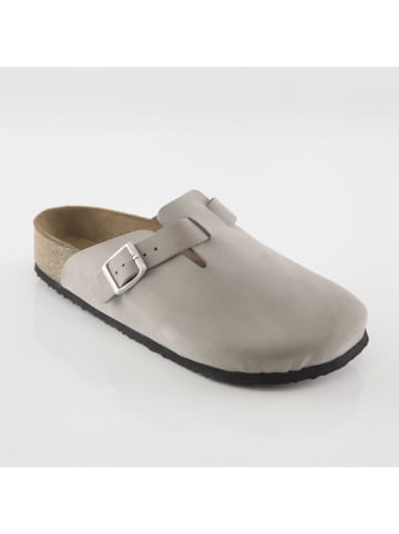 Ballerin's Leder-Clogs "Hasanfeyf" in Hellgrau
