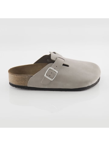 Ballerin's Leder-Clogs "Hasanfeyf" in Hellgrau