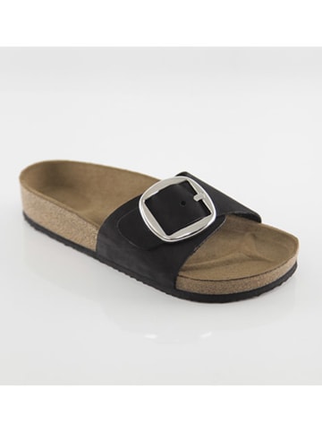 Ballerin's Leder-Pantoletten "Herakleia" in Schwarz