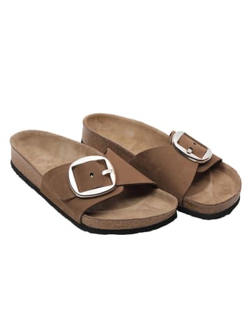 Ballerin's Leren slippers "Herakleia" lichtbruin